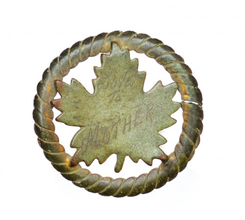 WW1 Canadian soldier's memo - Love to Mother - maple leaf