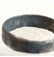 silver officer's ring with engraving SCR 1805