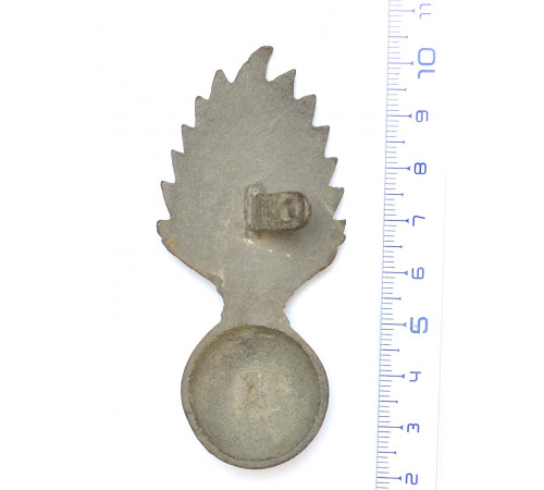 Russian Empire. grenade on the cartridge pouch of a grenadier of a Line regiment