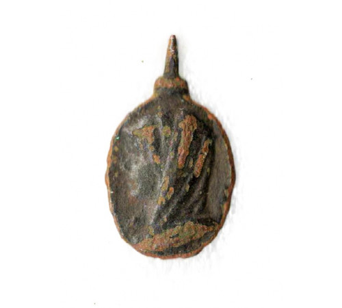 Catholic medallion of a soldier of the Grand Army. Jesus-Mary