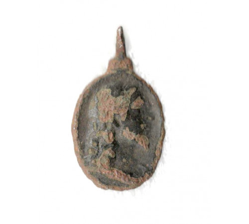 Catholic medallion of a soldier of the Grand Army. Jesus-Mary